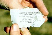 Wedding invitation in a cluster bomb