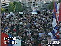 Protests against the NATO troops in Macedonia