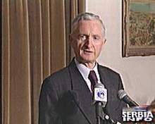 Yugoslav Foreign Minister Zivadin Jovanovic